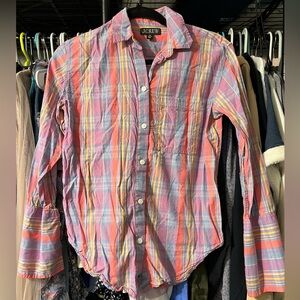 J. Crew Women's Re-imagined Vibrant Plaid Button-Down Shirt
